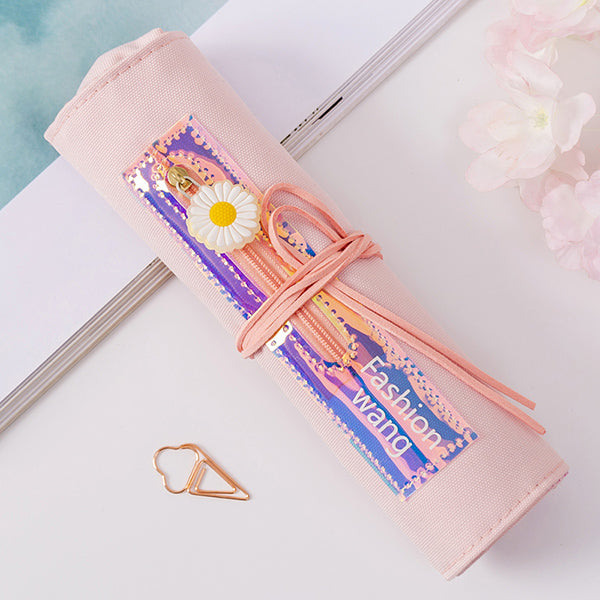 BUY Global Art Canvas Roll-Up Pencil Case Rose