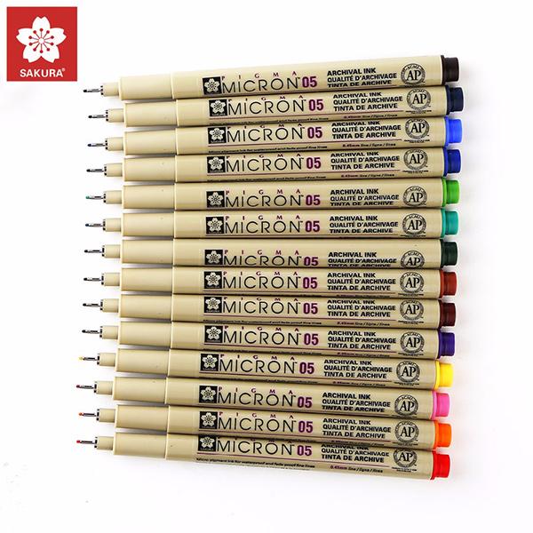 Micron Permanent Marking Pens - Thin Tip Multi Colors - Stitched Modern