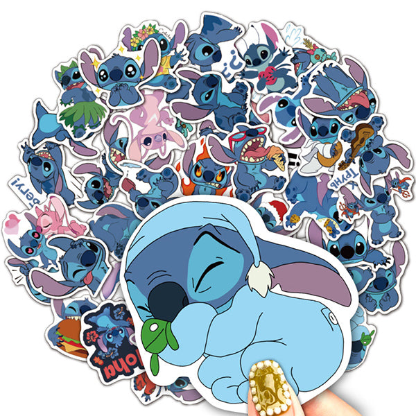 50pcs/set Lilo & Stitch Stickers Decals Set Cartoon Cute