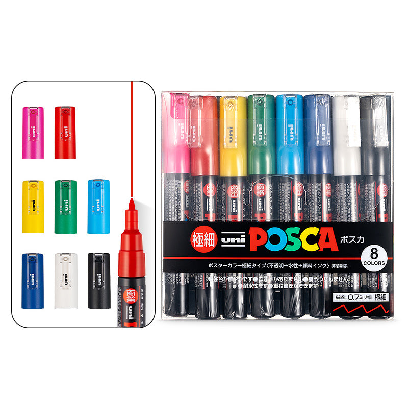 Uni POSCA PC-7M Paint Marker Art Pen - Large Bullet Nib - Full Range Set of  15