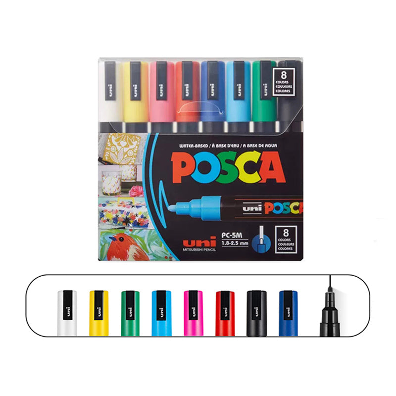 Japan Uni Posca Paint Marker Pen, Pc-1m Pc-3m Pc-5m Pc-8k 17k  ,7/8/12/15/21/24/28/29 Colors Set Painting Advertise Pens - Art Markers -  AliExpress