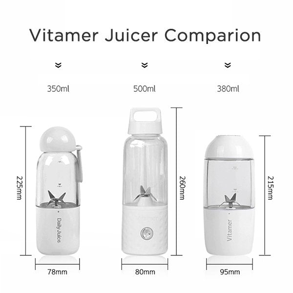 Portable Juicer Blender Bottle & Straw With Official Warranty (500ml, 6  Blades)