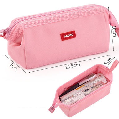 Cute Cat Pencil Case Slim Pink Triangle Pen Bag Kawaii Kitten Makeup Bag  Pencil
