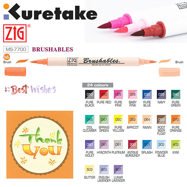 Kuretake Zig Brushables Two-Tone Brush Markers