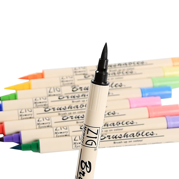Kuretake Zig Brushables Brush Pen - 6 Color Pastel Set