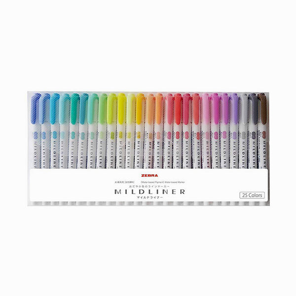 Zebra Mildliner Double-Sided Highlighters Fine Bold 25 Colors — A Lot Mall