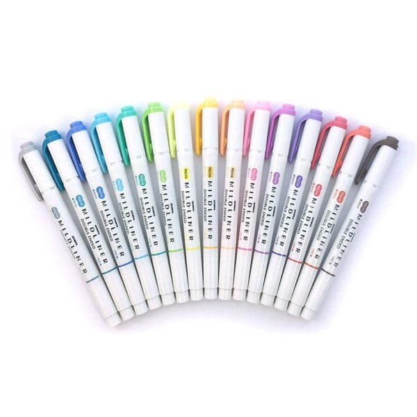 Zebra Mildliner Double-Ended Brush Pen- Complete Set of 25