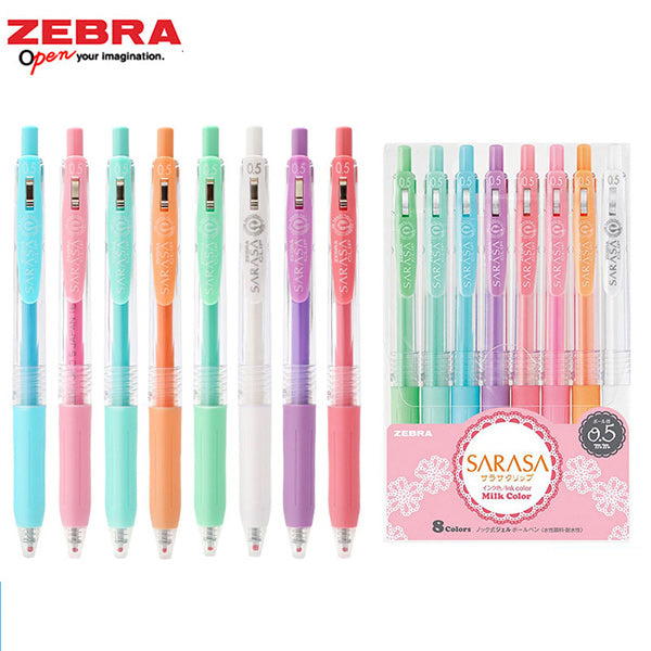 Zebra Sarasa Clip 0.5 Milk - (Set de 5 Colores) - Dibujo & Escritura