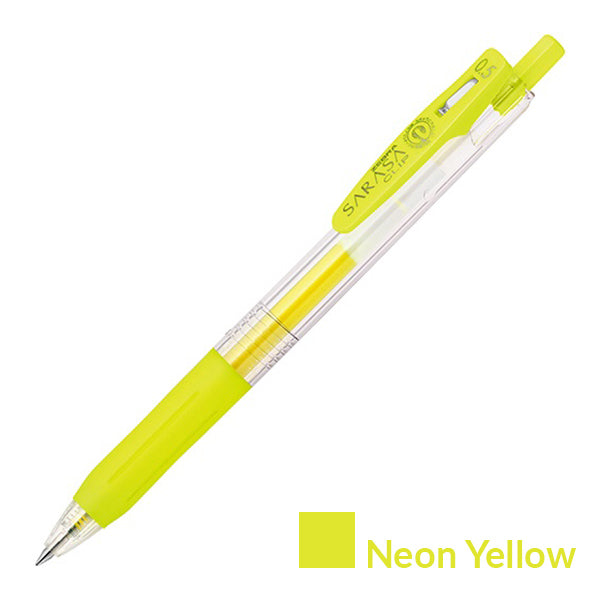 Zebra Sarasa Neon Color Clip Retractable Gel Pen 0.5mm 5 Colors — A Lot Mall